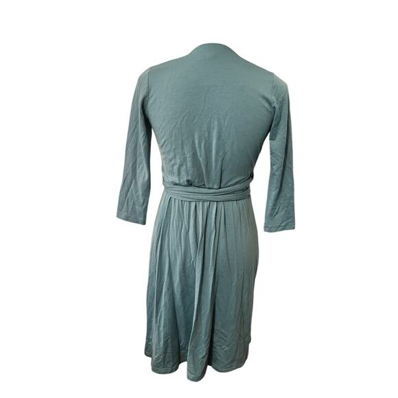 Ibex Ferryn Wrap Dress •XS• Long Sleeve Merino Wool Teal Blue Made In USA - Picture 5 of 8
